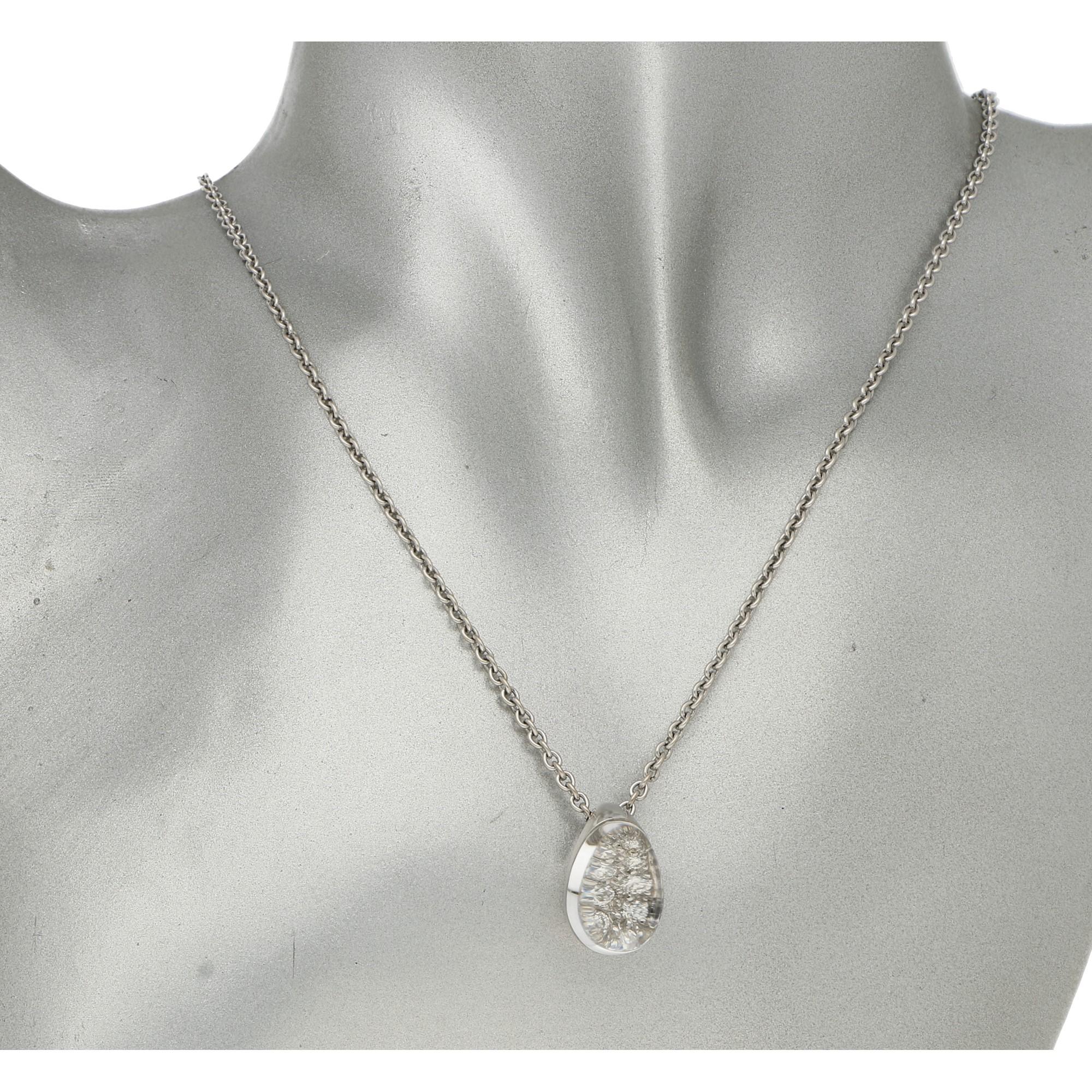 Women's or Men's Myst de Cartier Rock Crystal Diamond Drop Pendant