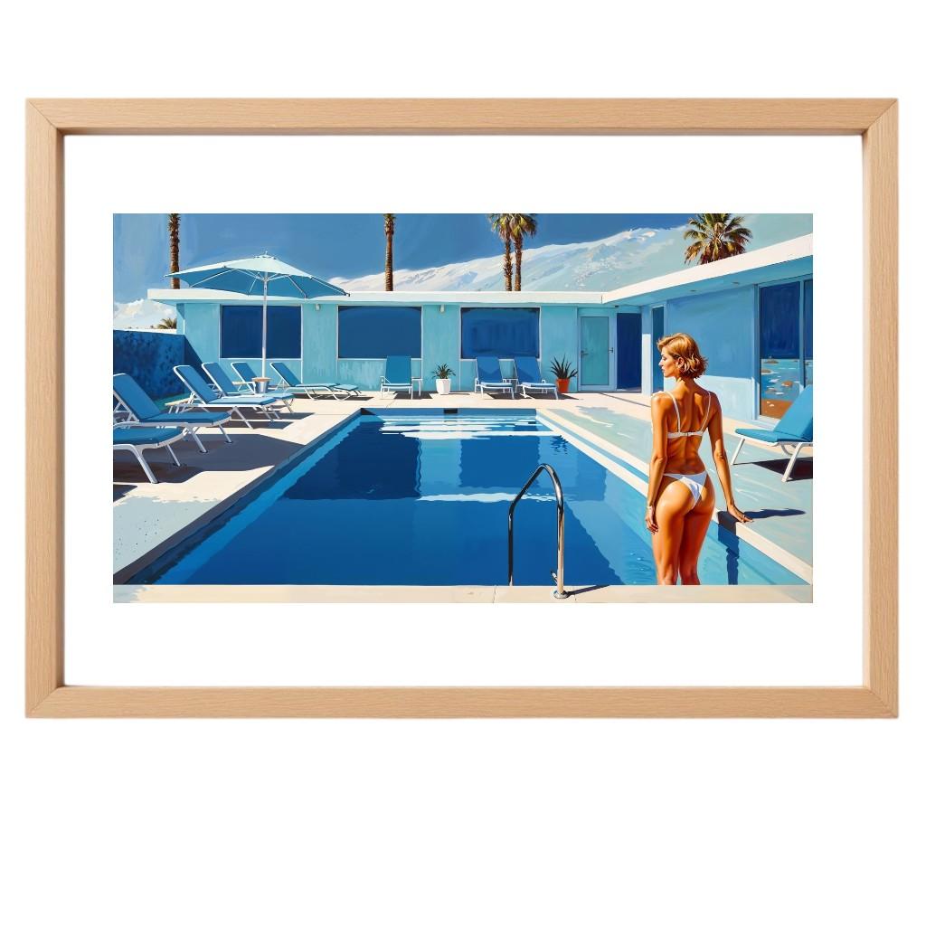 With his series of “American” works, artist Myst-RZ plunges us into a world partly inspired by the works of Edward Hopper and David Hockney.
In this series, the works stretch out like long travellings, sometimes depicting hushed, intimate
