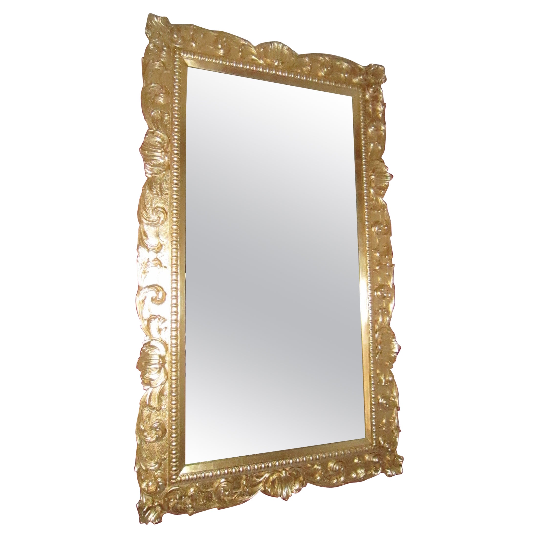 Mystere Barock Gold Spiegel Handgeschnitzt mit Holzrahmen im Angebot