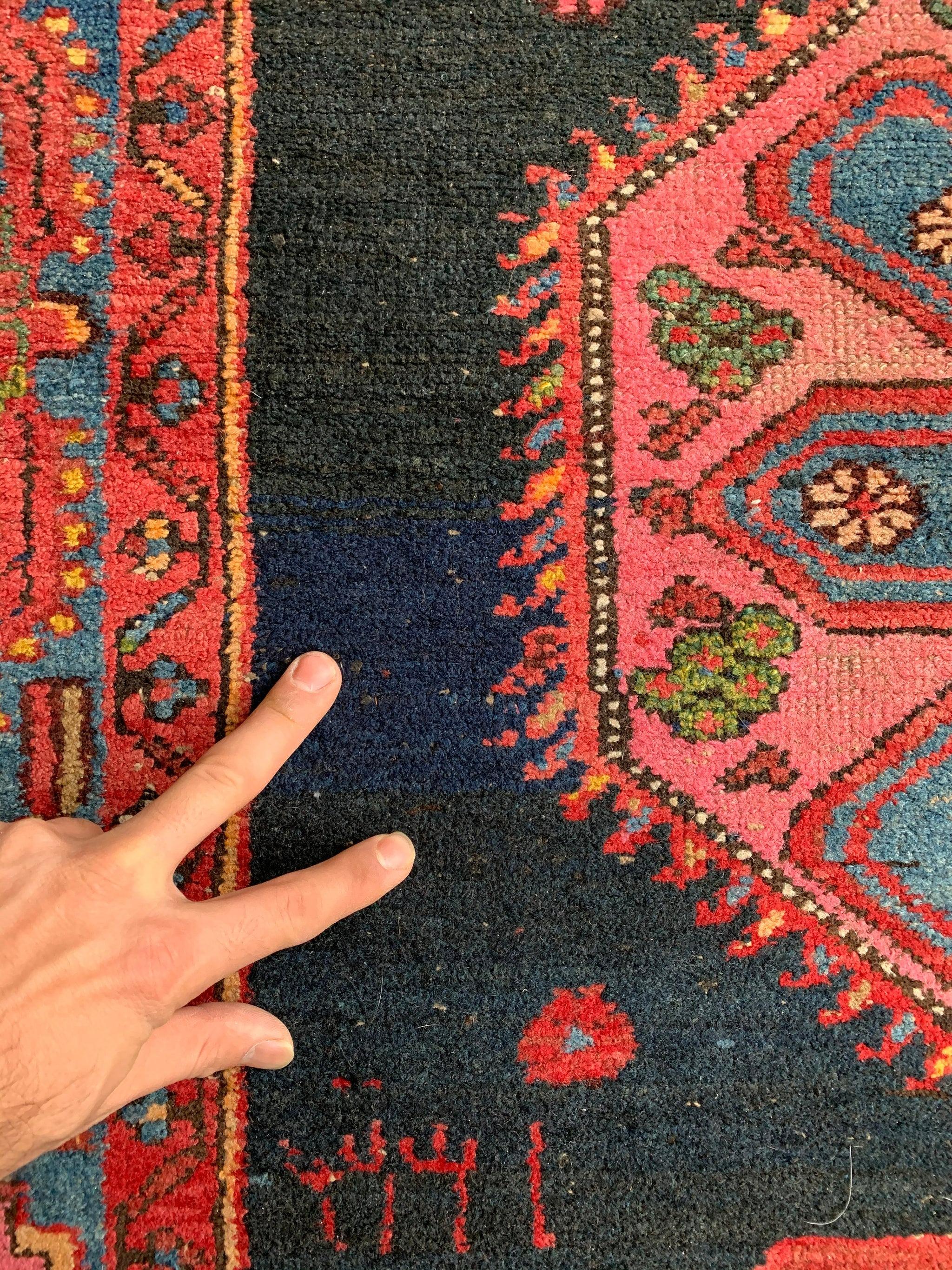 Mysterious Dated Tribal Antique Rug In Good Condition For Sale In Milwaukee, WI