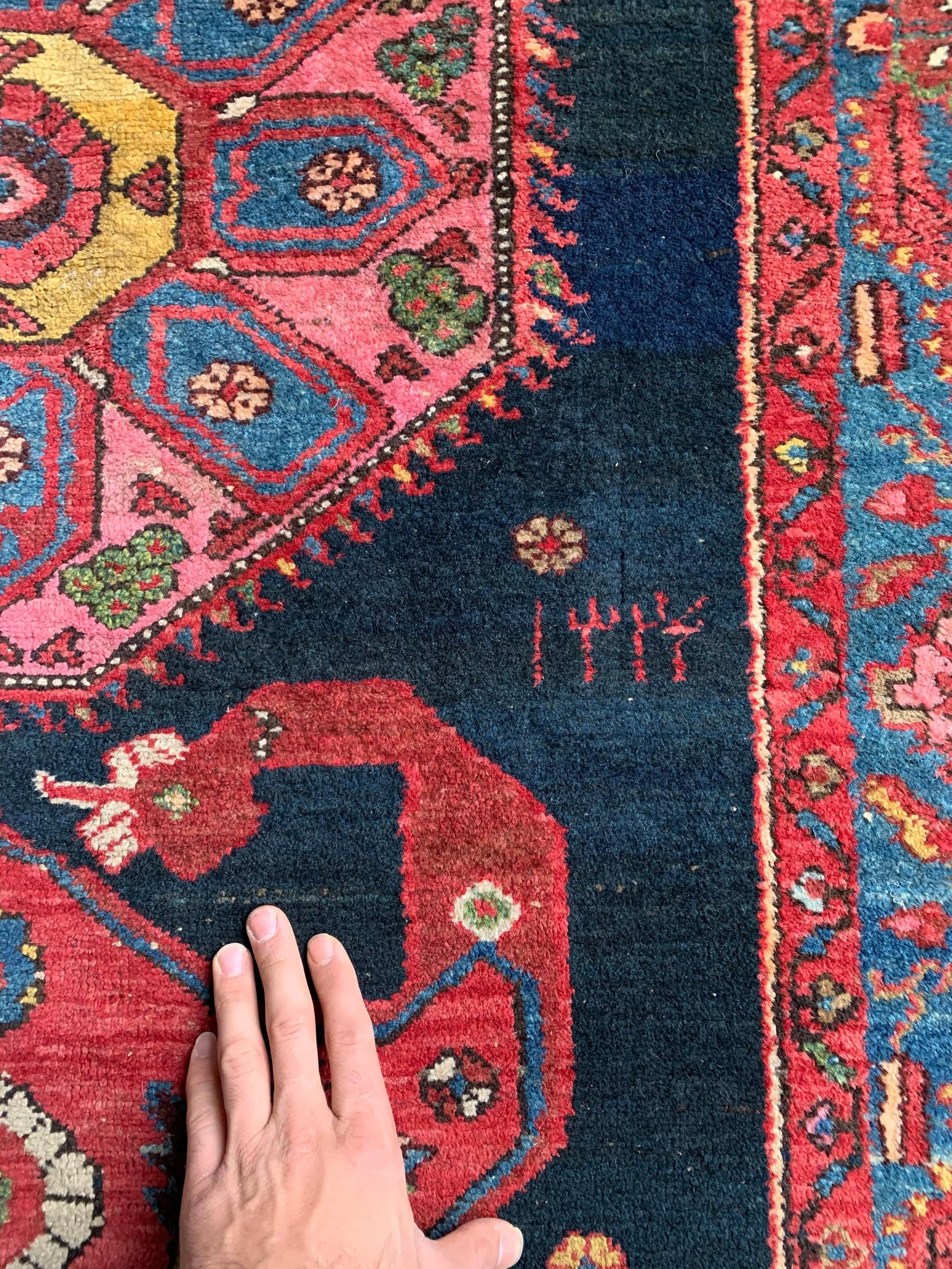 20th Century Mysterious Dated Tribal Antique Rug For Sale