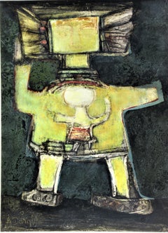 Mystérieuse peinture à l'huile moderniste d'Alfonsas Dargis