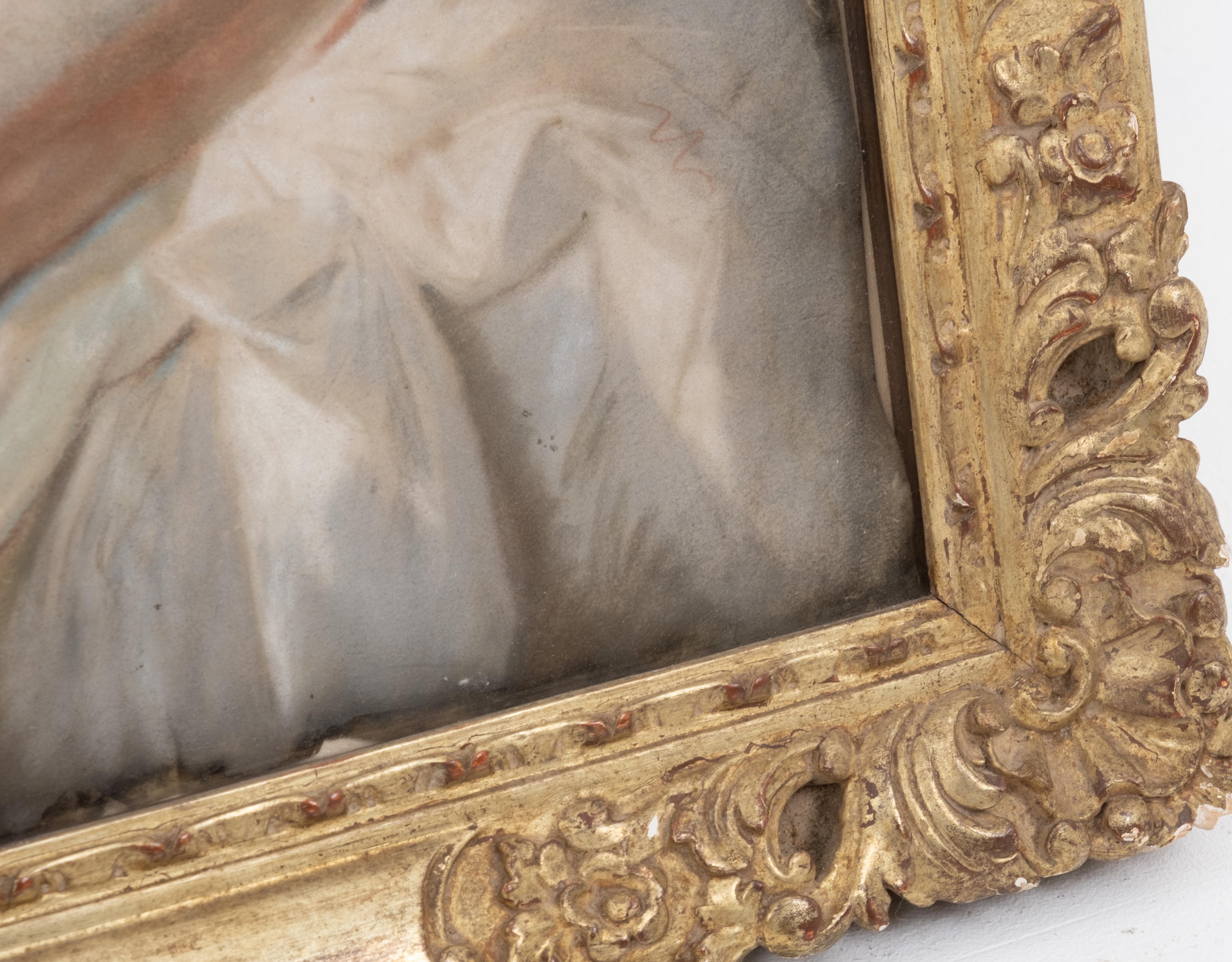 Hand-Painted Mystery Artist, French School 'La Toilette intime' Pastel on Vellum Painting For Sale