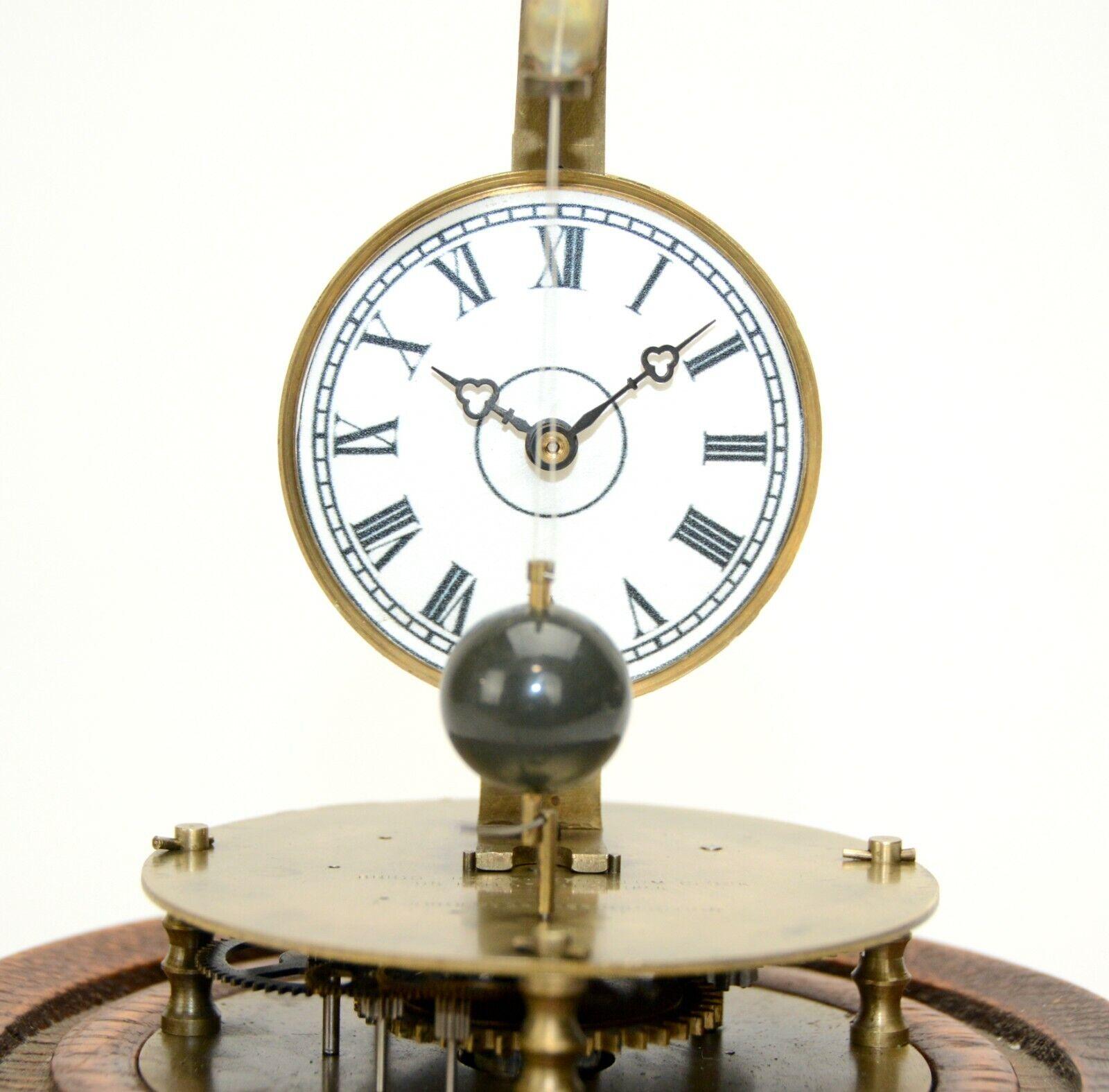 Mystery Briggs Rotary Conical Pendulum Glass Dome Flying Ball Clock In Good Condition For Sale In Danville, CA