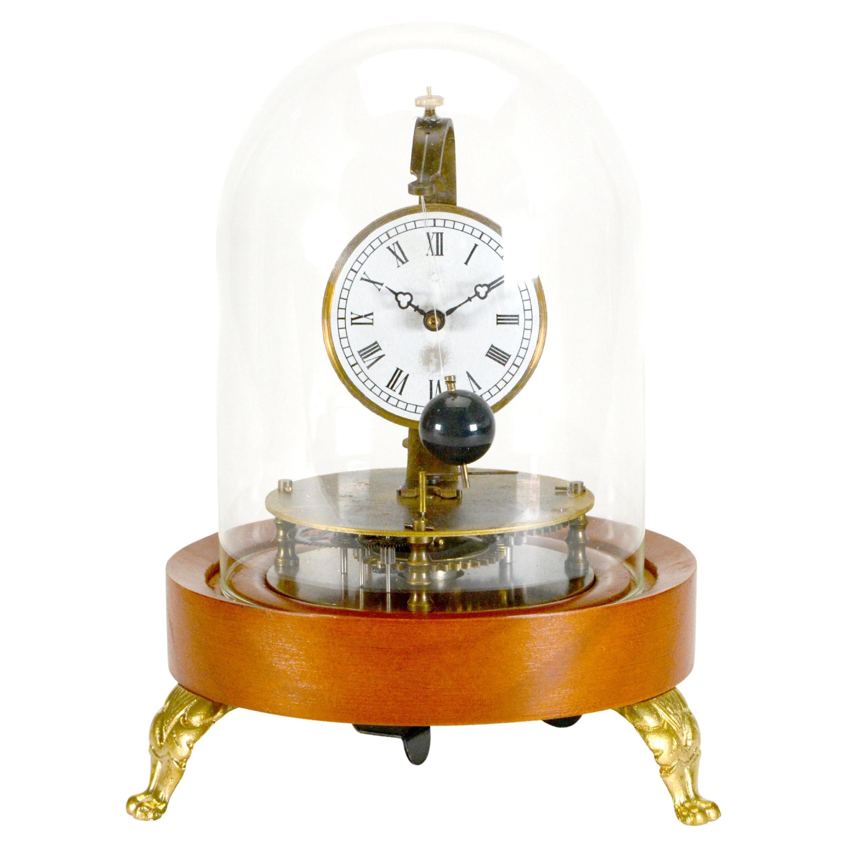 Misterioso Reloj de Péndulo Cónico Giratorio Briggs con Cúpula de Cristal y Bola Voladora