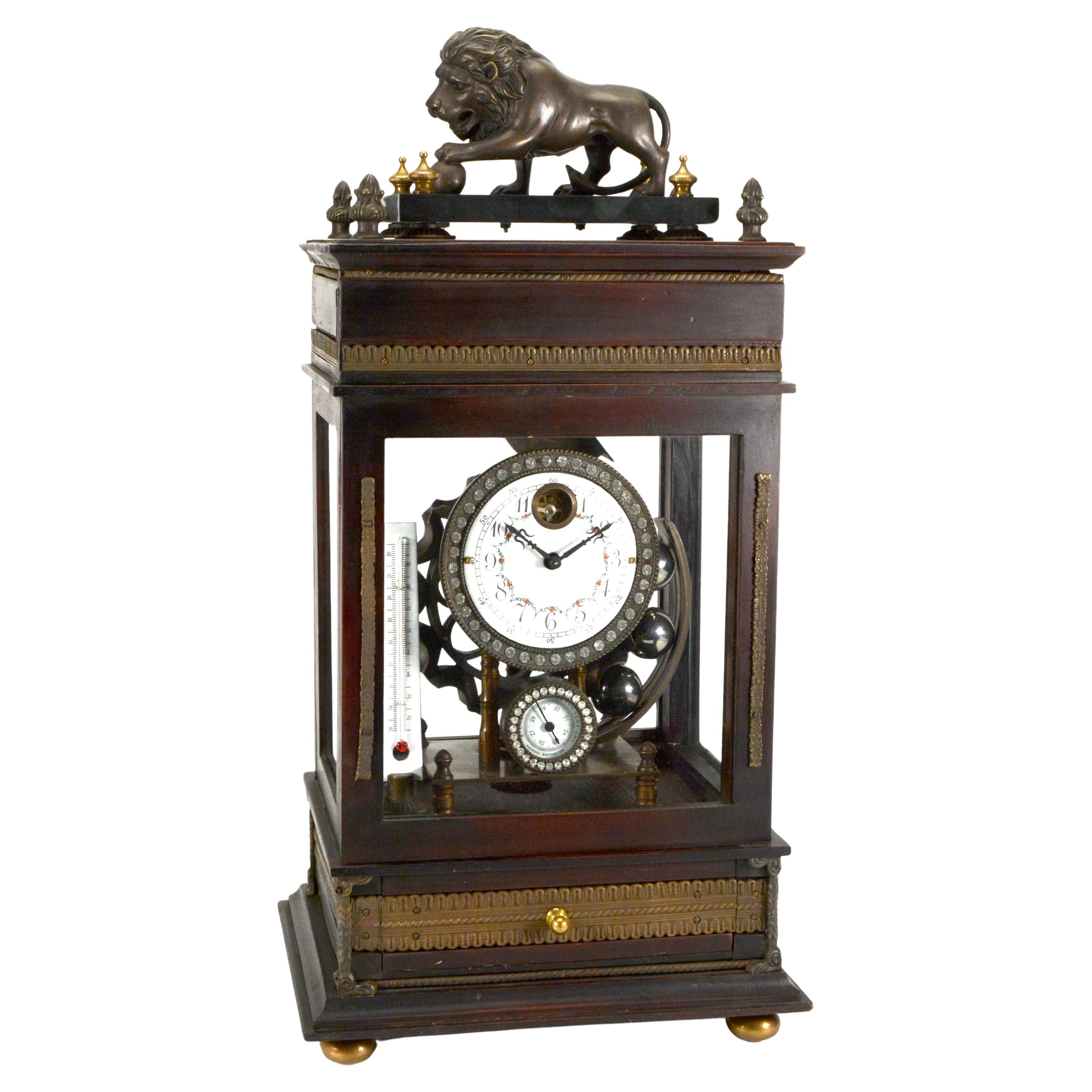 Mystery Ferris Wheel Gravity Weight Ball Driven Regulator Clock - Never Wind It! For Sale