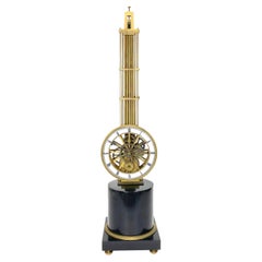 Mystery Pinwheel Upside Down Skeleton Hanging Swinging Clock with Marble Base