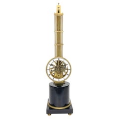 Mystery Pinwheel Upside Down Skeleton Hanging Swinging Clock with Marble Base