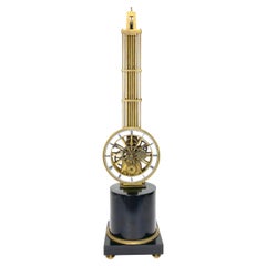 Horloge oscillante suspendue Mystery à roue vers le haut et vers le bas avec base en marbre