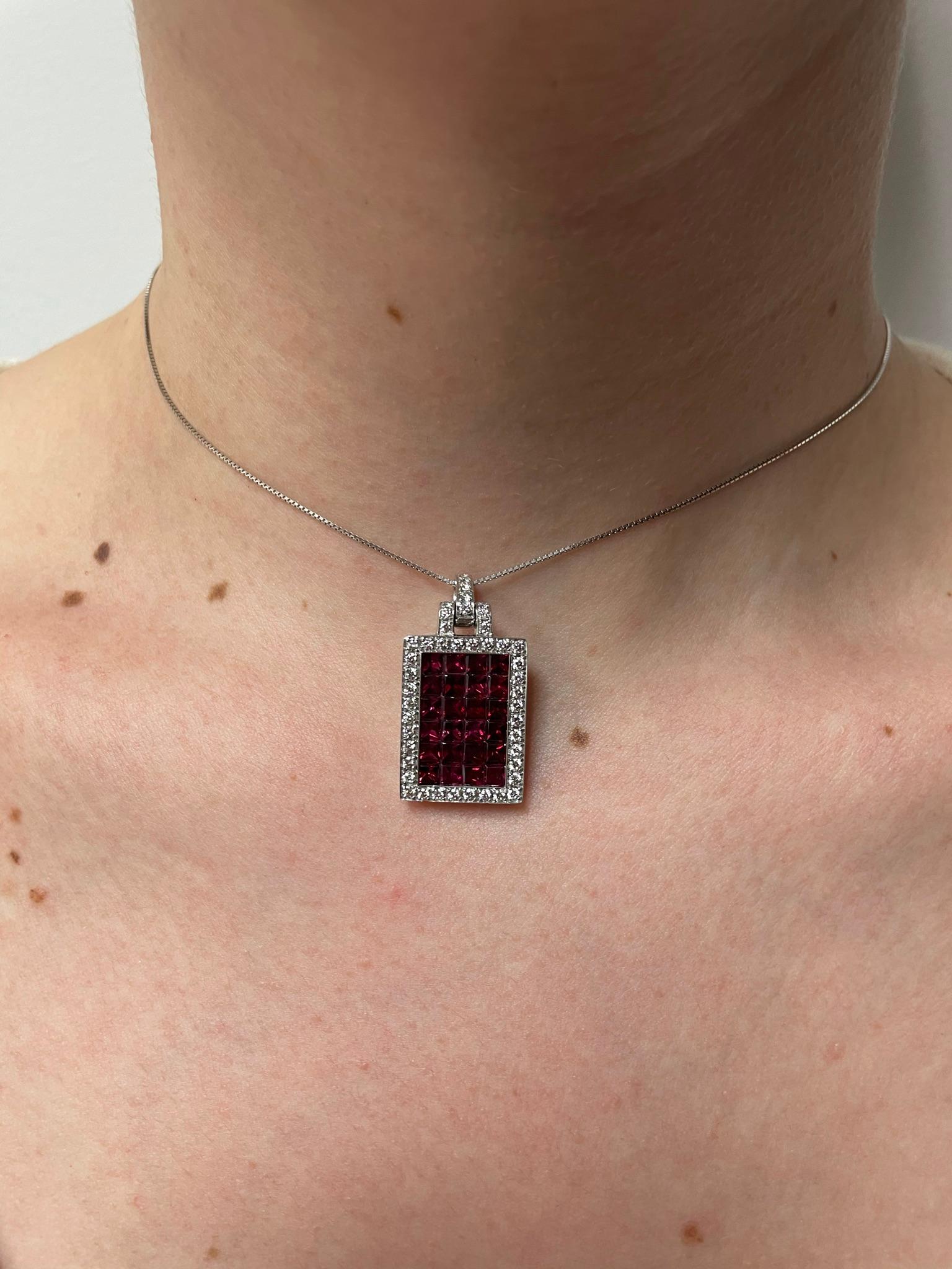 rectangular diamond pendant