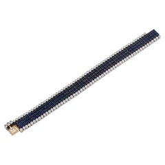 Mystery Set Sapphire and Diamond Bracelet – Signed Jewelry