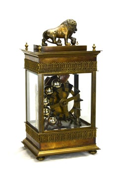 Mystery Water Wheel Rolling Ball Gravity Driven Bronze Regulator Clock