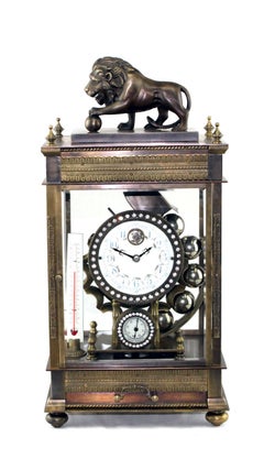 Mystery Water Wheel Rolling Ball Gravity Driven Bronze Regulator Clock