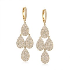 2.73ct Diamond 14K Gold Drop Dangle Earrings