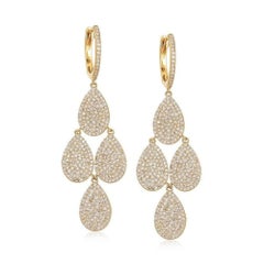 Mystic Charm 14K Gelbgold Diamant Tropfen Danglers Ohrringe