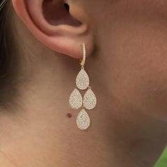 2.73ct Diamond Mystic Charm 14K Gold Dangler Drop Earrings