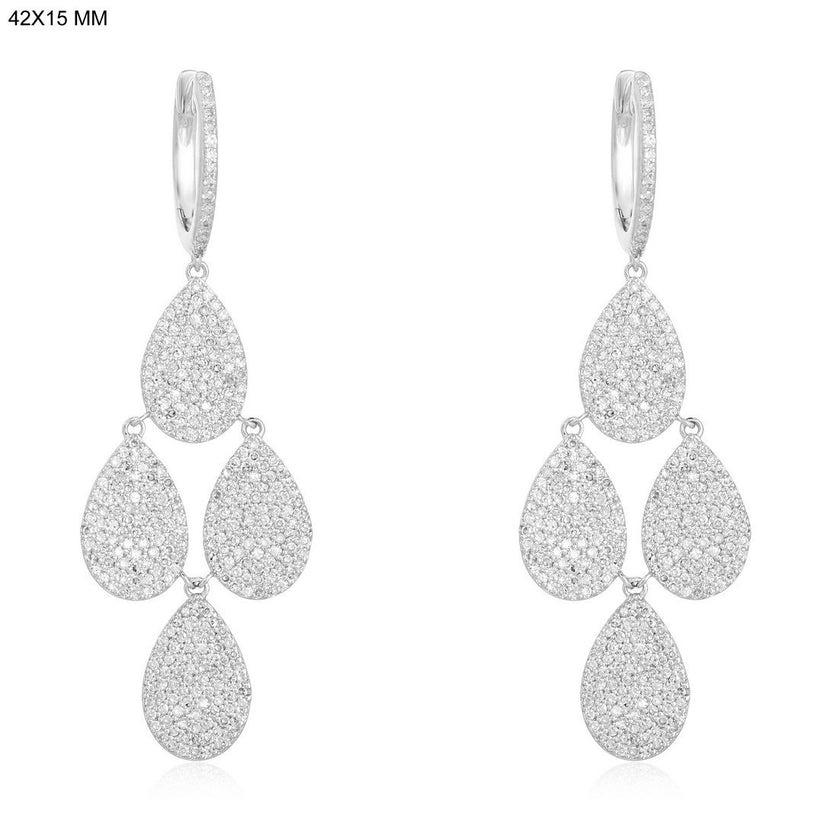 Modern Mystic Charm 14K Yellow Gold Diamond Drop Danglers Earrings For Sale