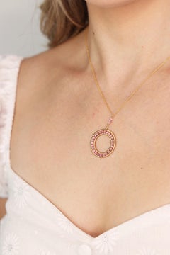 Mystic Coated Pink Moonstone, 14K Gold Filled Hand Wire Wrapped Necklace 16”-18”