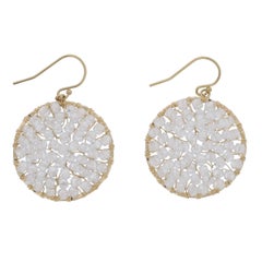 Mystic Coated White Quartz, 14K Gold Filled Hand Wire Wrapped Earrings
