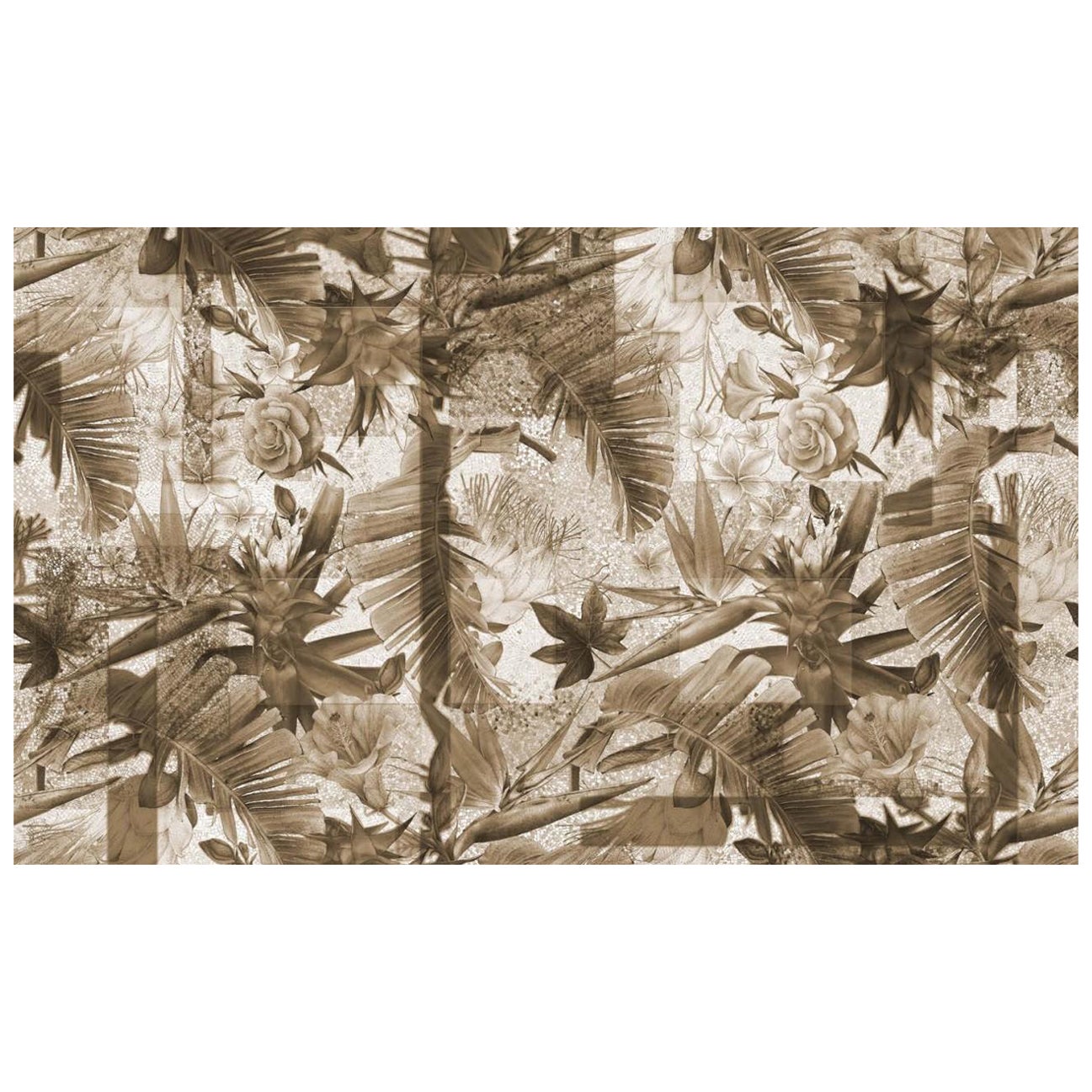 Paper mural Mystic Flowers doré en tissu adapté aux zones humides