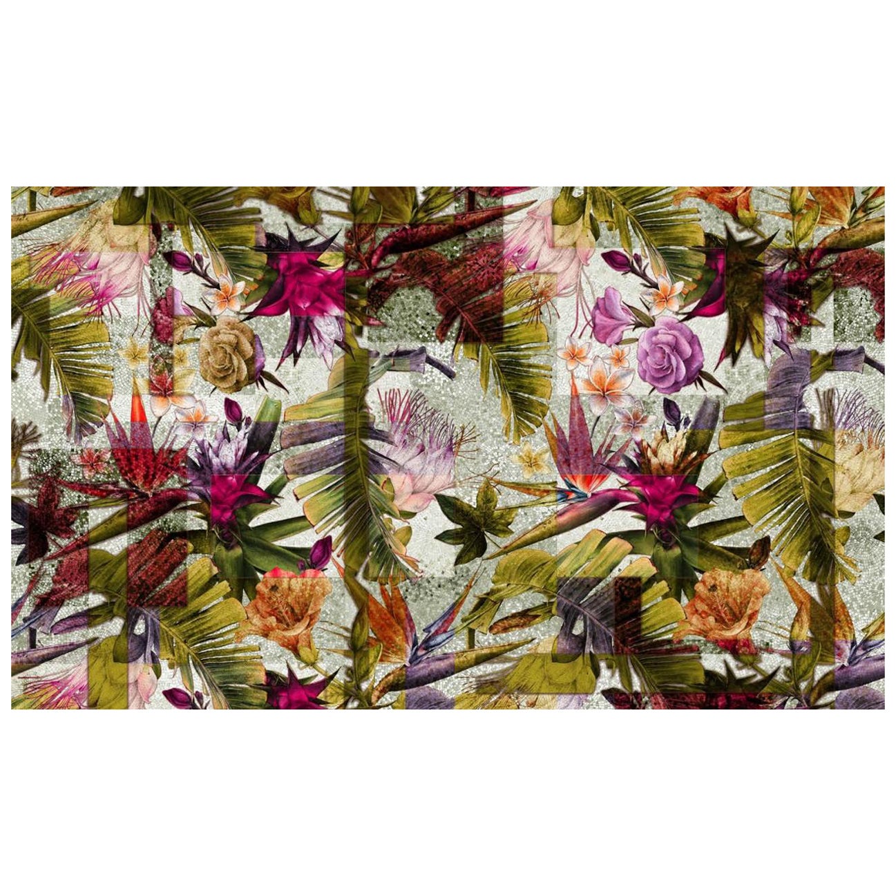 Mystic Flowers Wandpapier in Stoff in Mystic Flowers, auch geeignet für nasse Bereiche