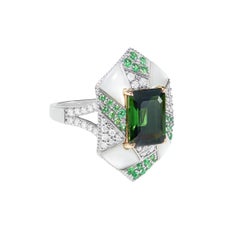 Anello con tormalina verde mistica di Sunita Nahata in 18KWYG