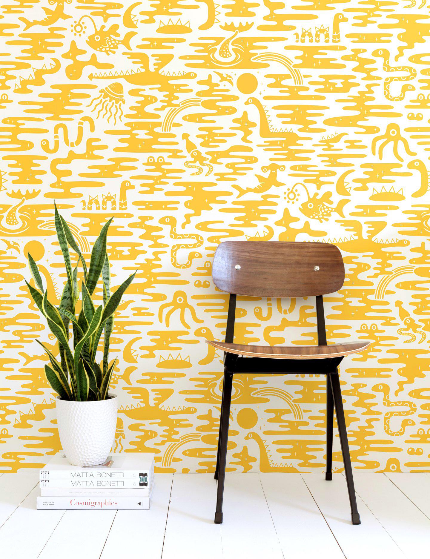 yellow contemporary wallpaper