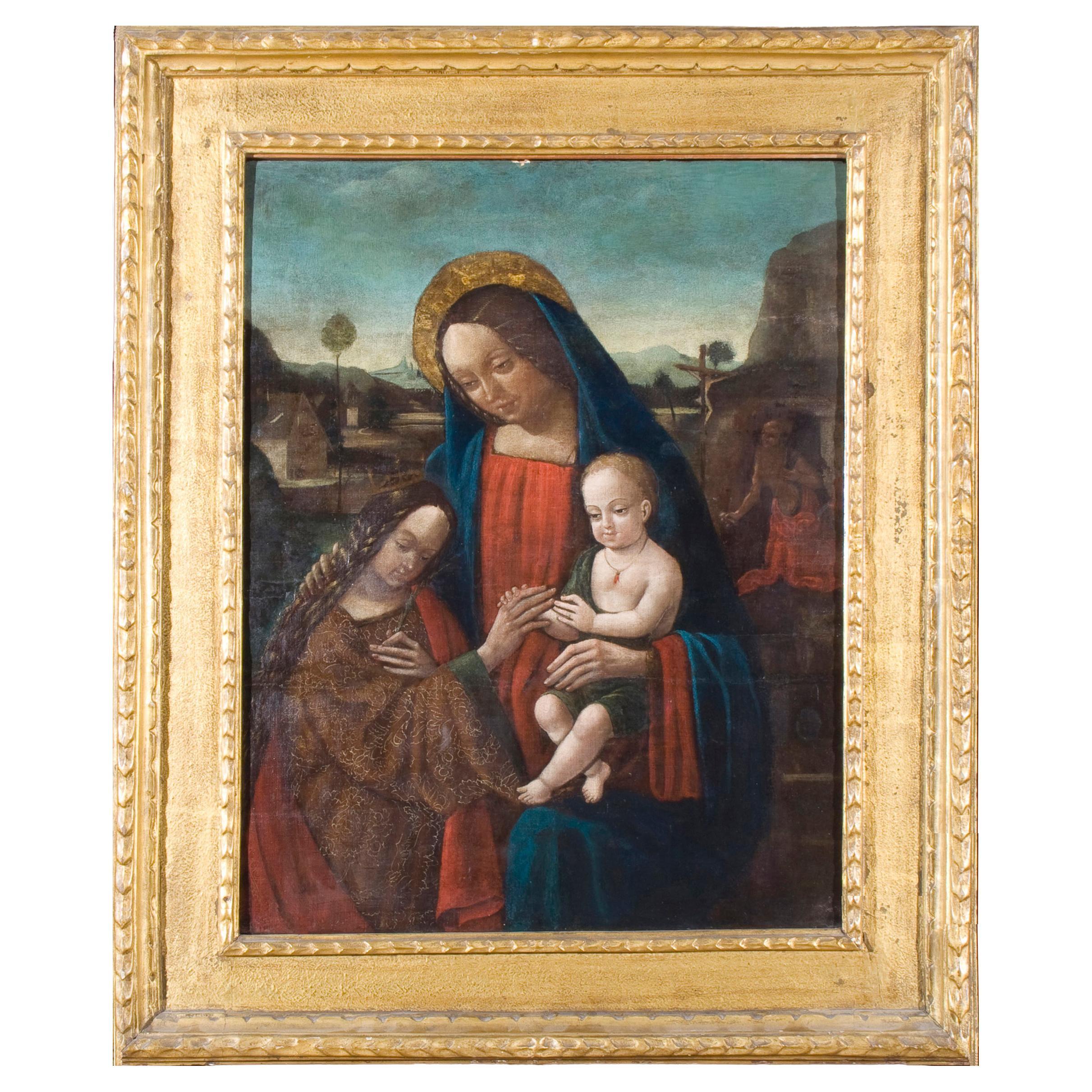 Gemälde ""Mystische Heirat der heiligen Katharina von Alexandria mit dem Heiligen Jerome" 