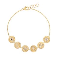 Mystic Talisman 14K (or 18k upon request) Yellow Gold Bangle Charm Bracelet