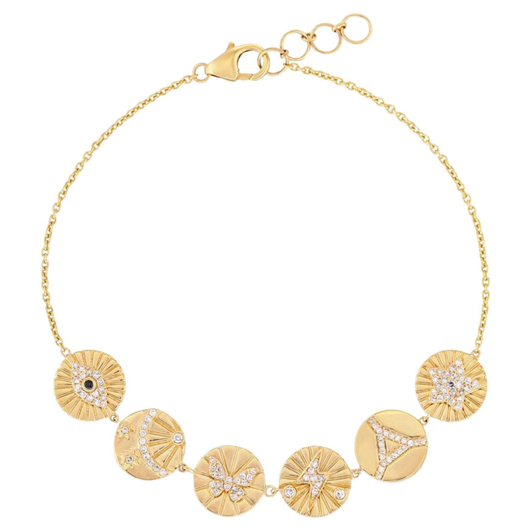Mystic Talisman 14K (or 18k upon request) Yellow Gold Bangle Charm Bracelet
