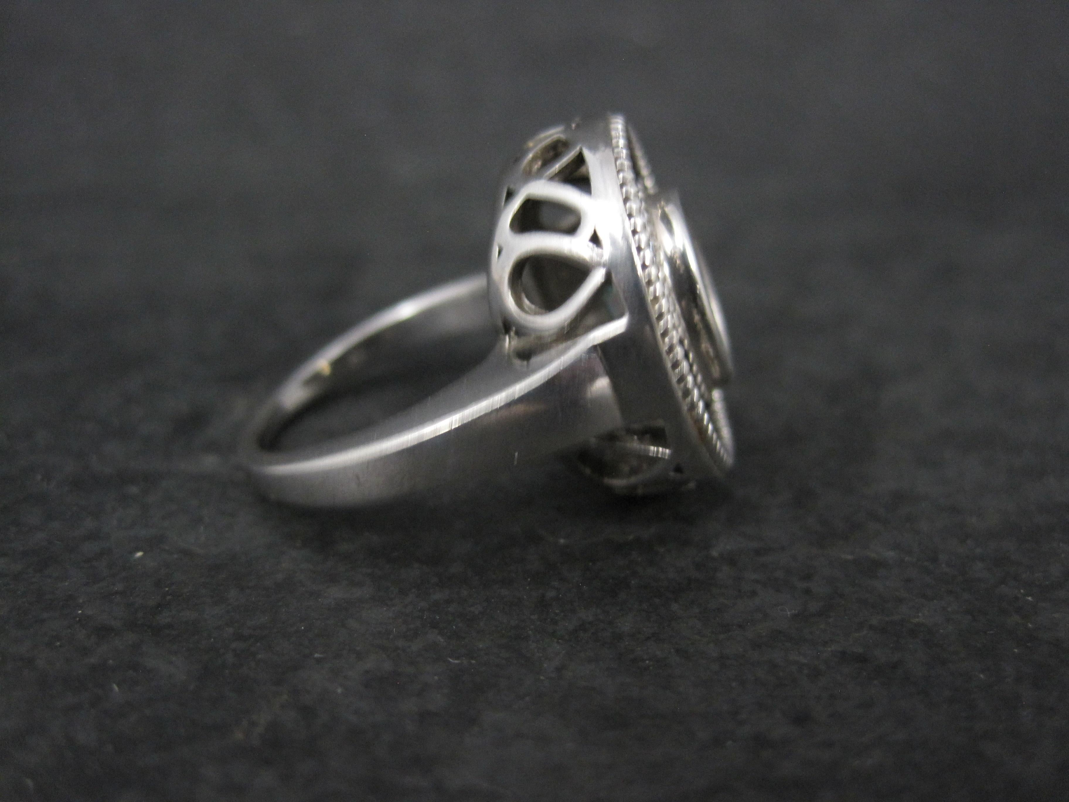 Taille mixte Bague mystique avec topaze bleue et diamants, taille 6 en vente