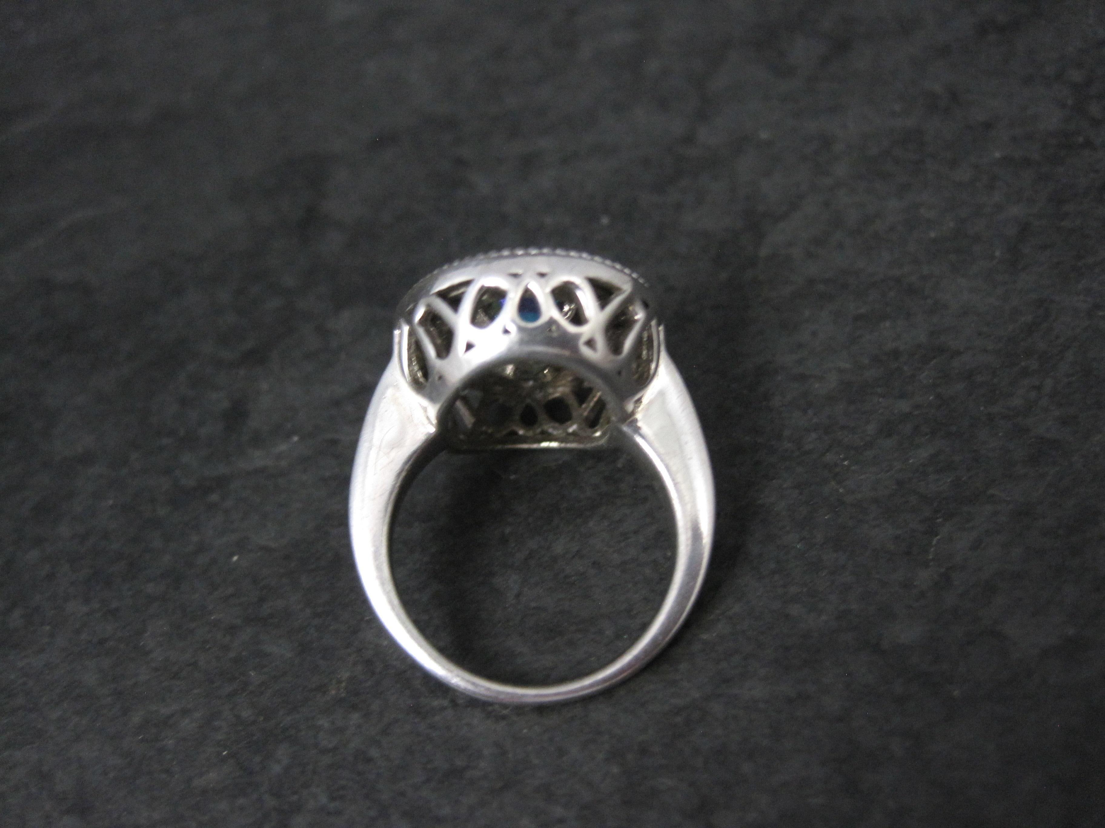Bague mystique avec topaze bleue et diamants, taille 6 Excellent état - En vente à Webster, SD