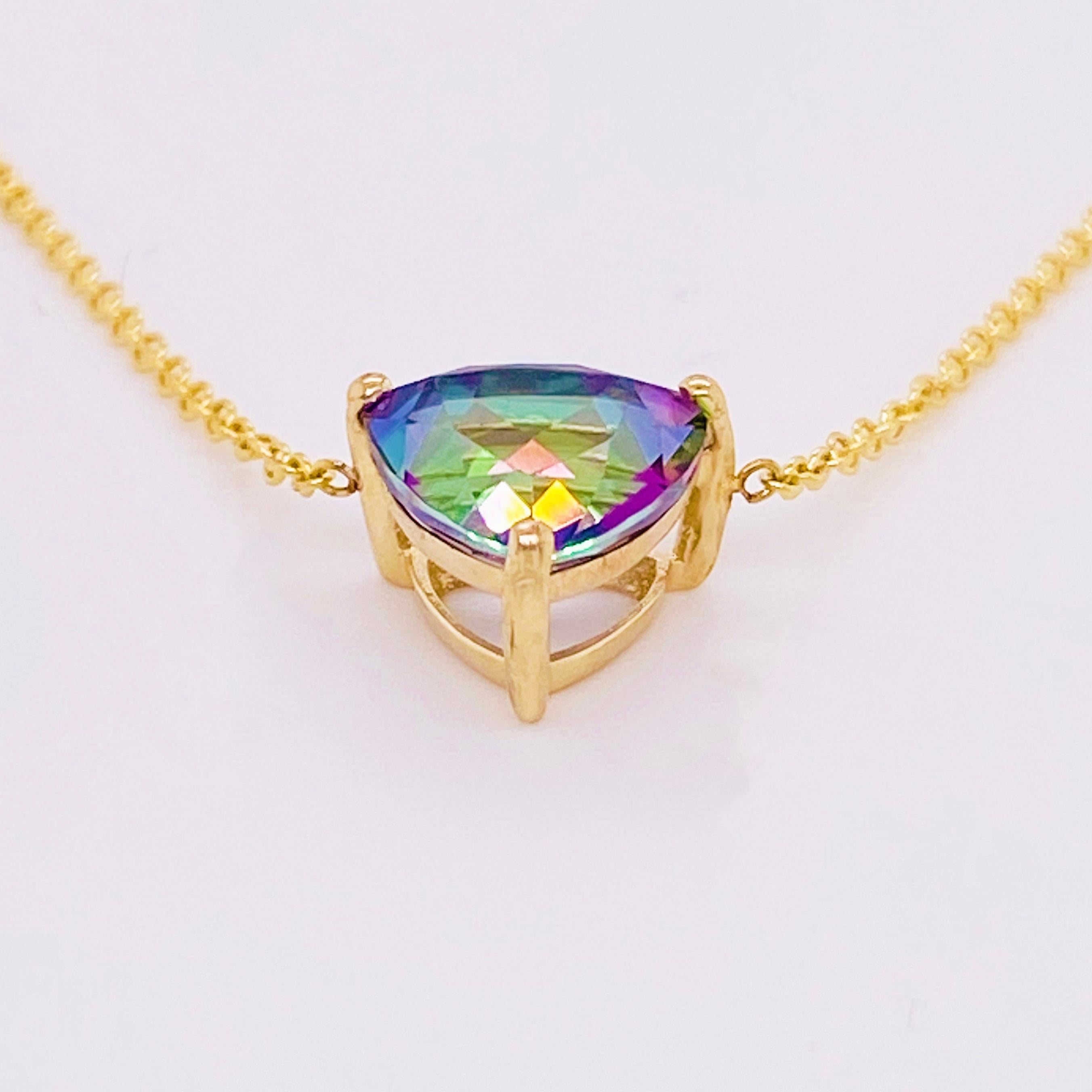 mystic topaz pendant yellow gold