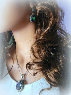 Mystic Topaz Pendant and Earrings Sterling Silver Set