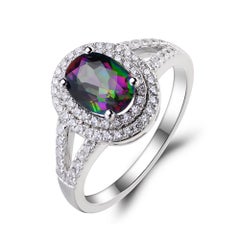 Mystic Topaz Ring Sterling Silver