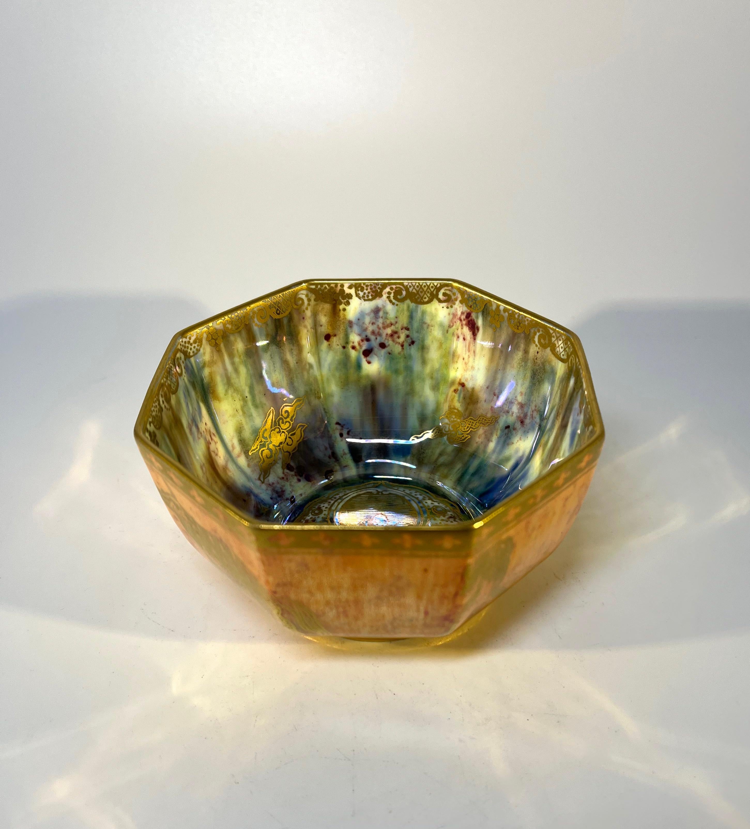 Glazed Mystical Creatures, Golden Wedgwood Lustre Bowl By Daisy Makeig-Jones, c 1925
