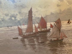 Mystical Landscape of Sailboats and Glistening Sea