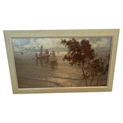 Mystical Landscape of Sailboats and Glistening Sea