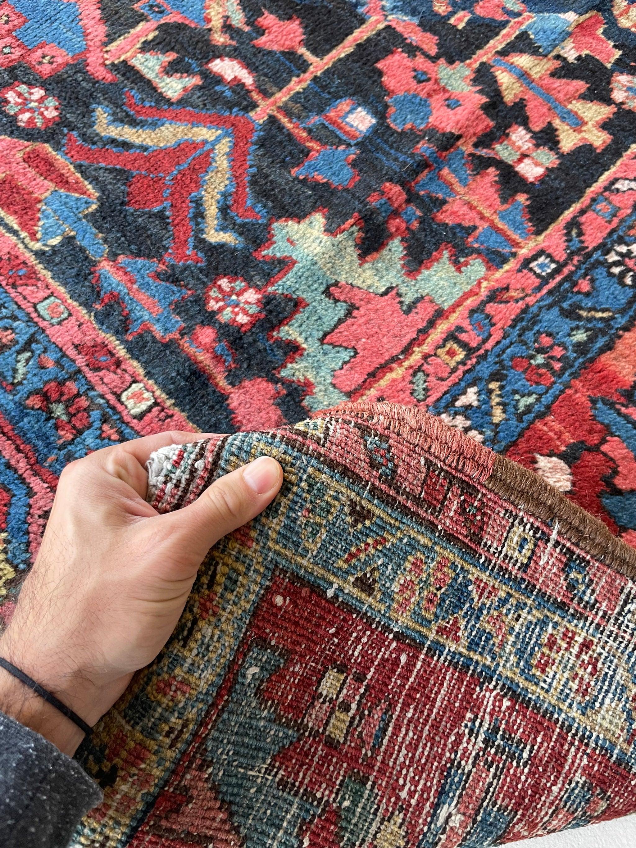 Mystical Northwest Persian Heriz Village Carpet, c. 1920's In Good Condition For Sale In Milwaukee, WI