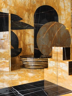 Mystical Solace Coffee Table in Marble and Glass