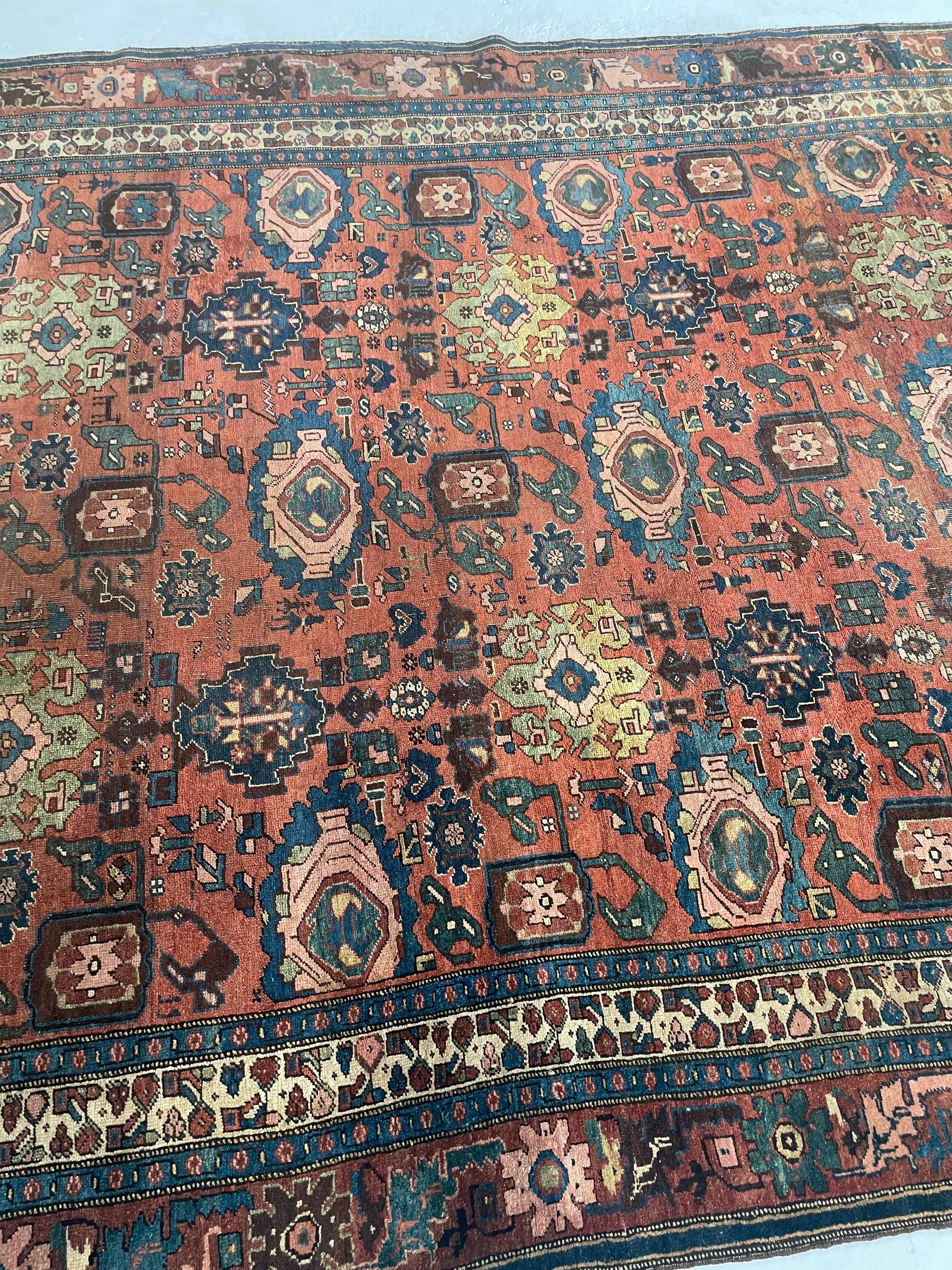 Alfombra mística de pueblo Halvai Bidjar antigua, c. 1900-1910 Anudado a mano en venta