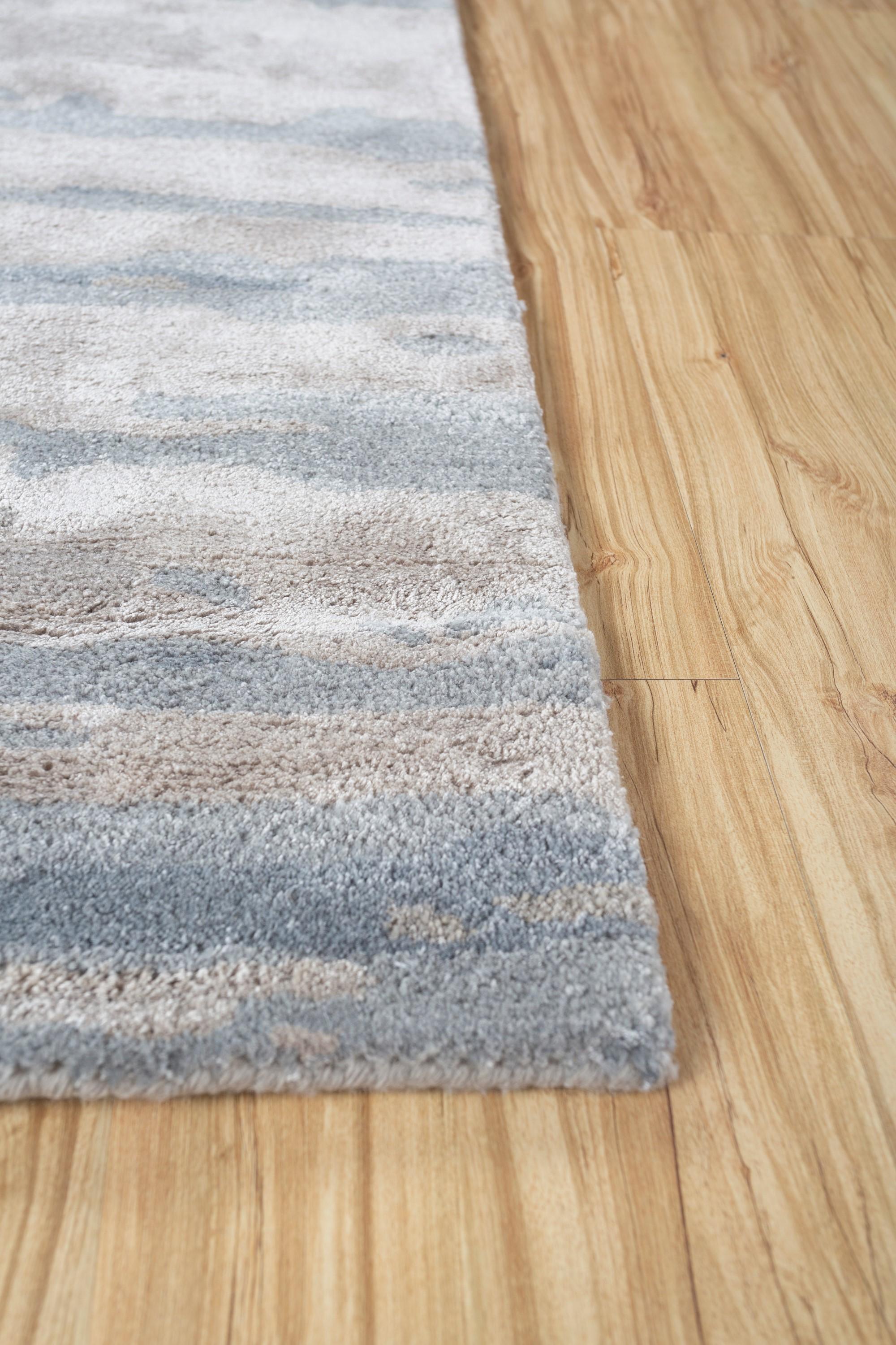 Modern Mystique Universe Ashwood & Indigo Blue 150x240 cm Hand Tufted Rug For Sale