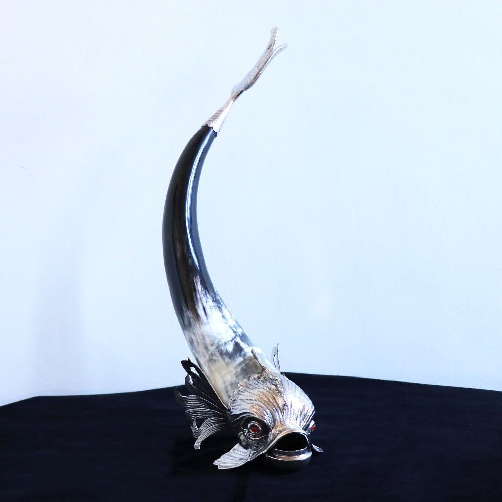 Mythic Fish by Alcino Silversmith 1902 is a handcrafted piece in Sterling Silver 925 and horn, hammered and chiseled by excellent craftsmen, giving this piece a much higher future valorization.

There are many mythical creatures in Greek