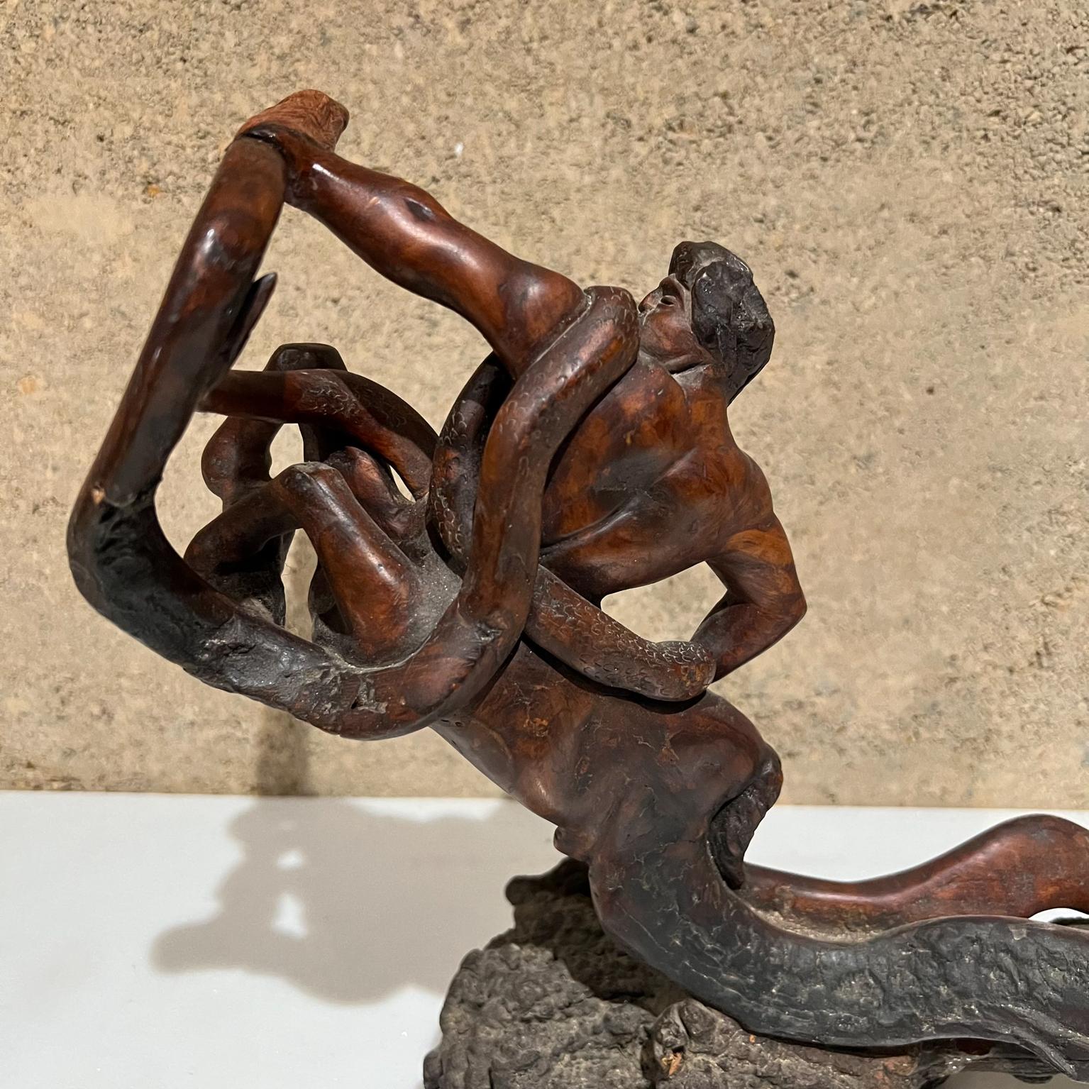 Mythical Art Hercules and The Hydra Wood Sculpture For Sale 5