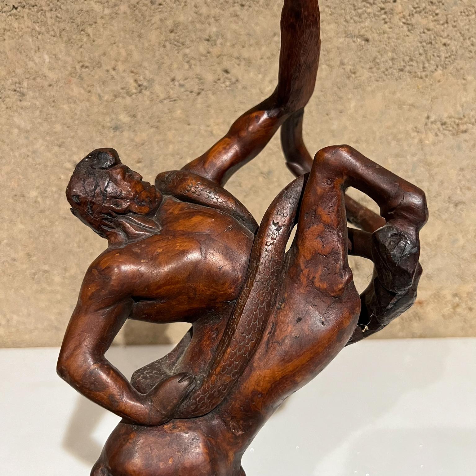 Mythical Art Hercules and The Hydra Wood Sculpture For Sale 11