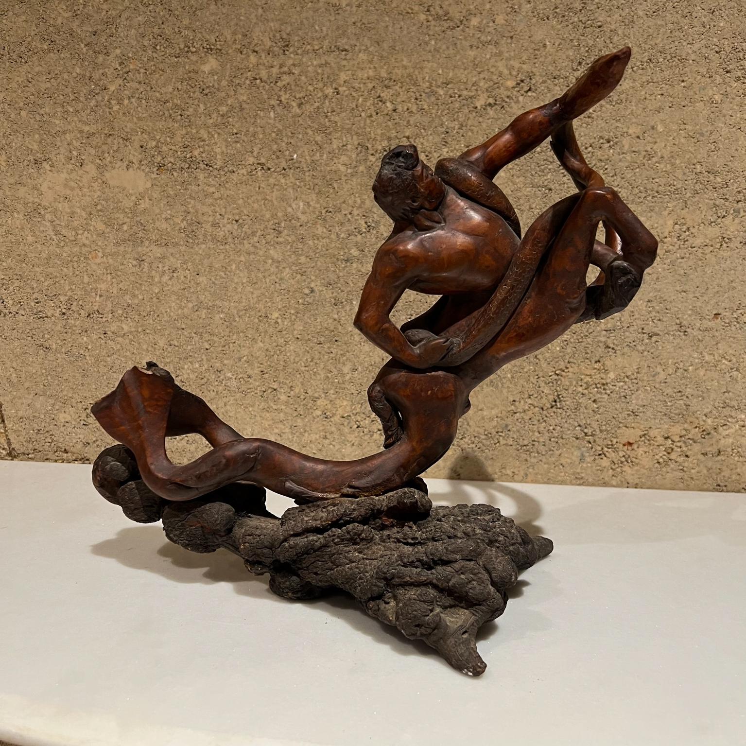 Mythical Art Hercules and The Hydra Wood Sculpture For Sale 12