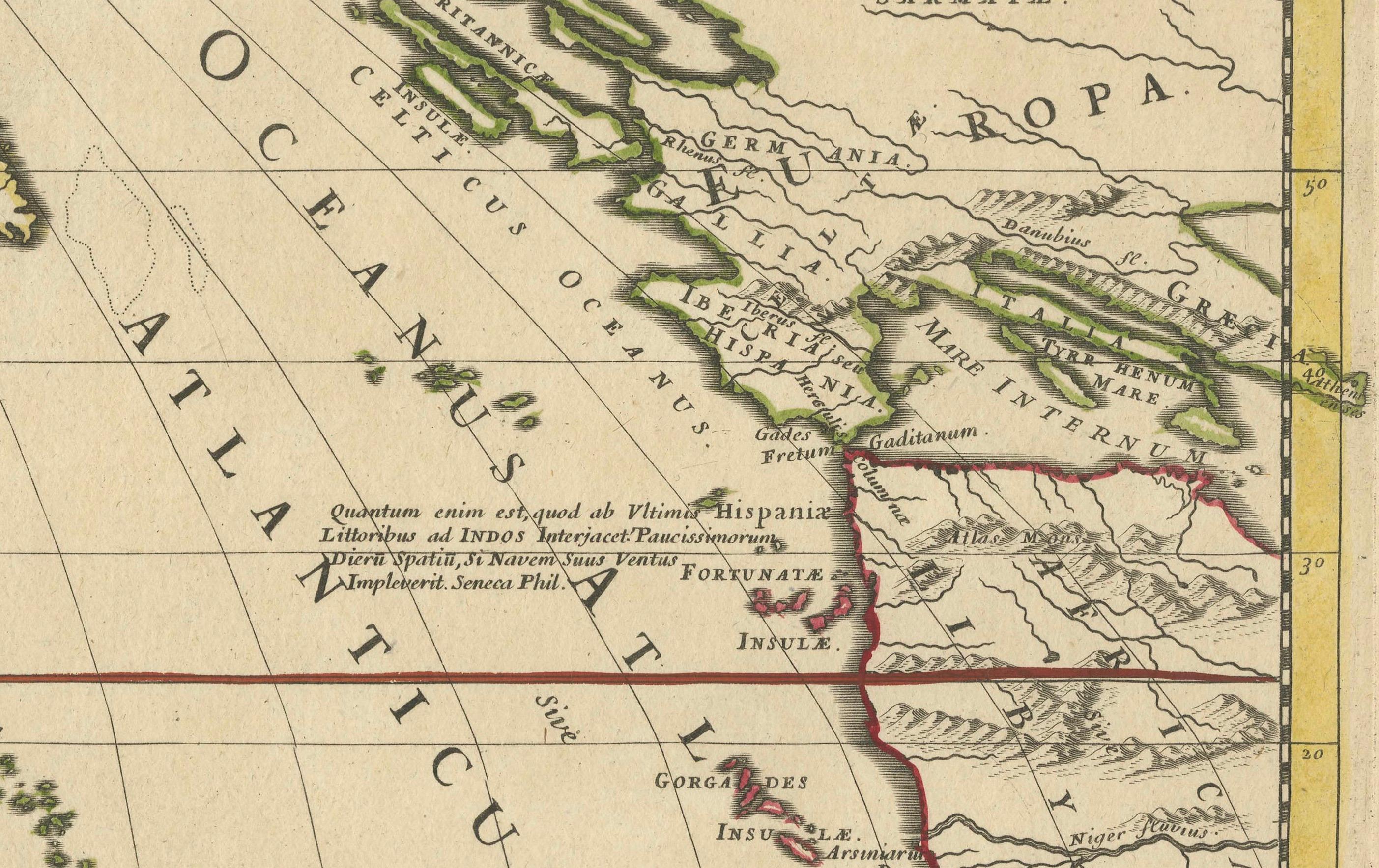 Gravé Atlantis mythique restauré - Une carte des Amériques et de la géographie ancienne de 1694 en vente