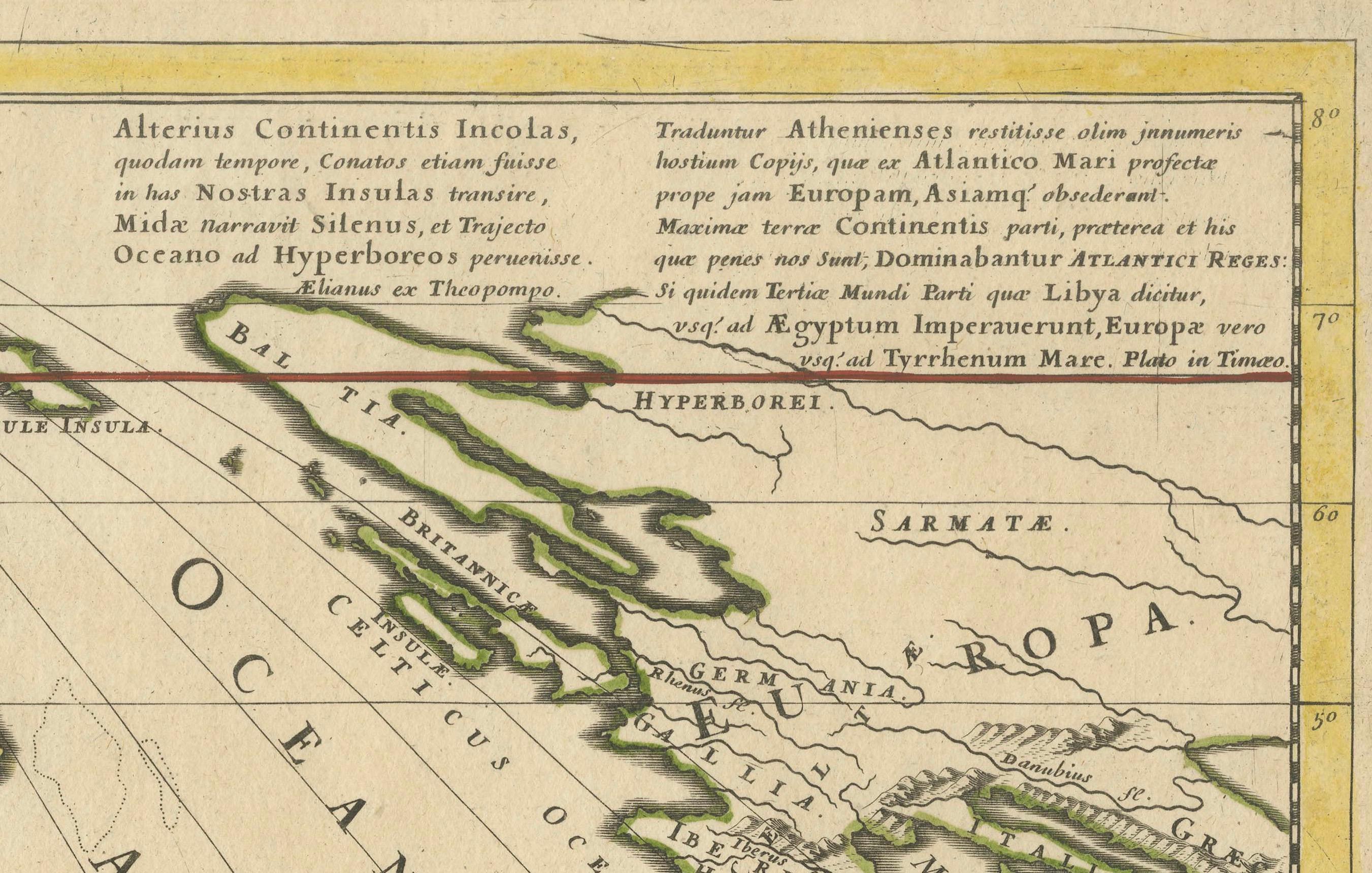 Atlantis mythique restauré - Une carte des Amériques et de la géographie ancienne de 1694 Bon état - En vente à Langweer, NL