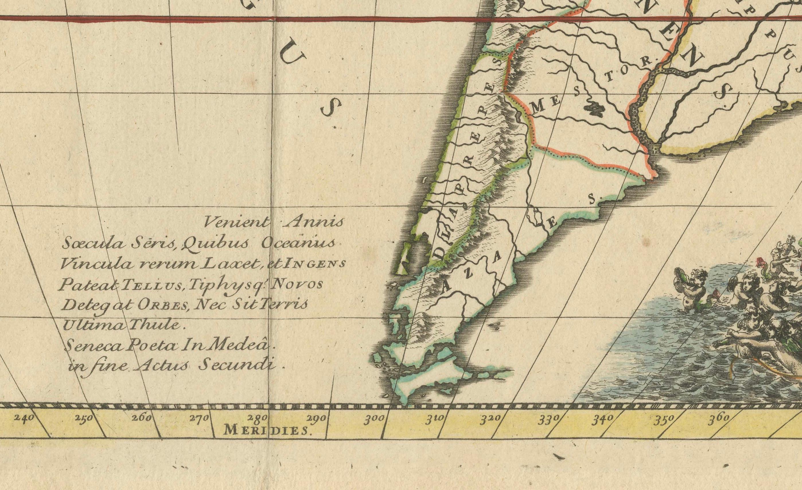 Atlantis mythique restauré - Une carte des Amériques et de la géographie ancienne de 1694 en vente 1