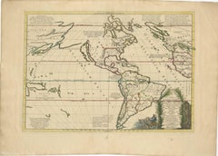 Atlantis mythique restauré - Une carte des Amériques et de la géographie ancienne de 1694